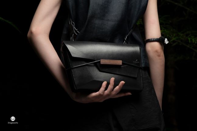 【甲蟲仙生製革室】蟲型切面單車包-手工真皮側背包