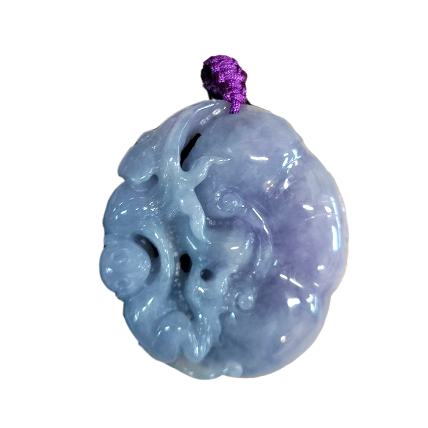 翡翠玉 (A貨) 滿色紫羅蘭・靈猴獻瑞如意