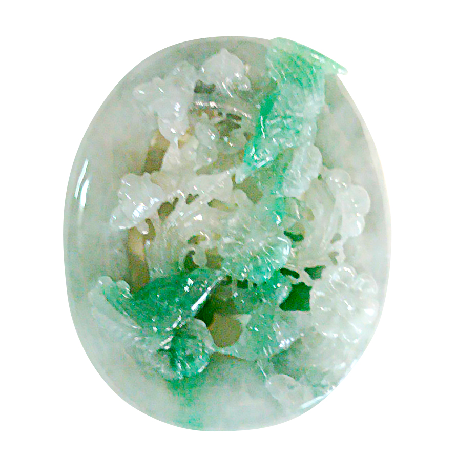 翡翠玉(A貨)精工細雕鏤空雙喜臨門喜上眉梢